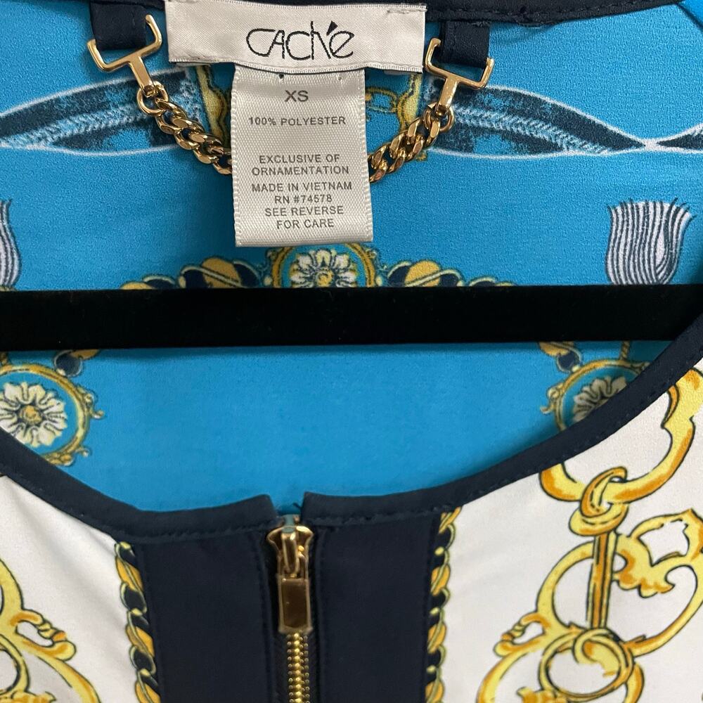 Y2k Cache Nautical Tassel Chain Print Zip Up Adju… - image 4